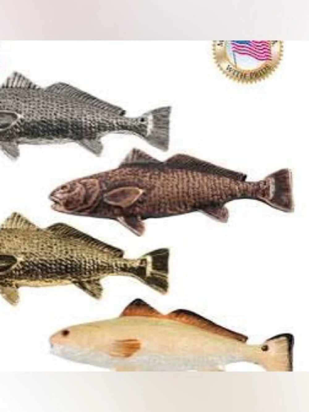 Red drum pin, pewter redfish pin, redfish brooch, redfish pin